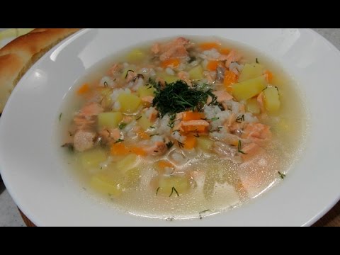 Простой суп из красной рыбы (горбуша, кета, кижуч)