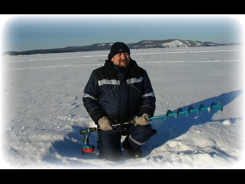 Ледобур из шуруповерта. Ice screws of screwdriver.