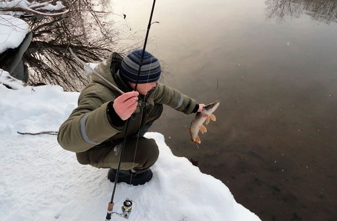 Ловля щуки зимой по открытой воде